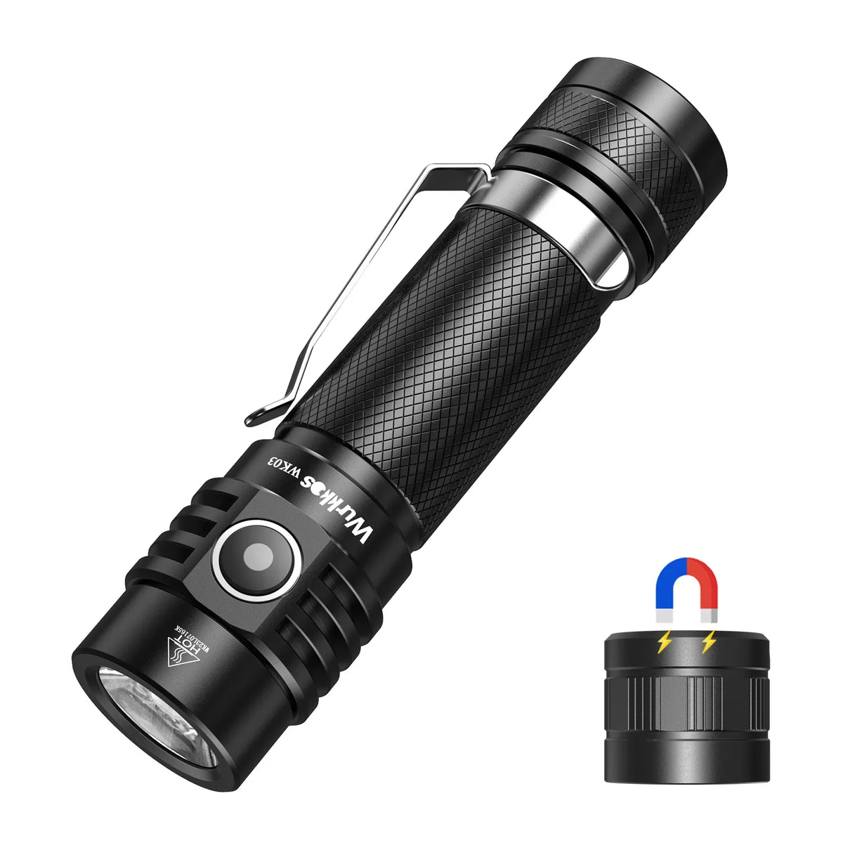 Wurkkos WK03 1800LM LED Flashlight - USB-C Rechargeable 18650 Torch with SST40, IP68 Waterproof for Hiking & Camping