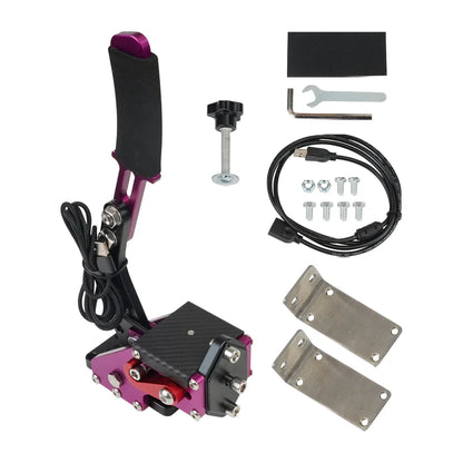 USB Handbrake for Racing Sim — Compatible with G25/27/29, T300, T500, Fanatec OSW, Dirt Rally PC Games, Red/Black/Blue HB-1009