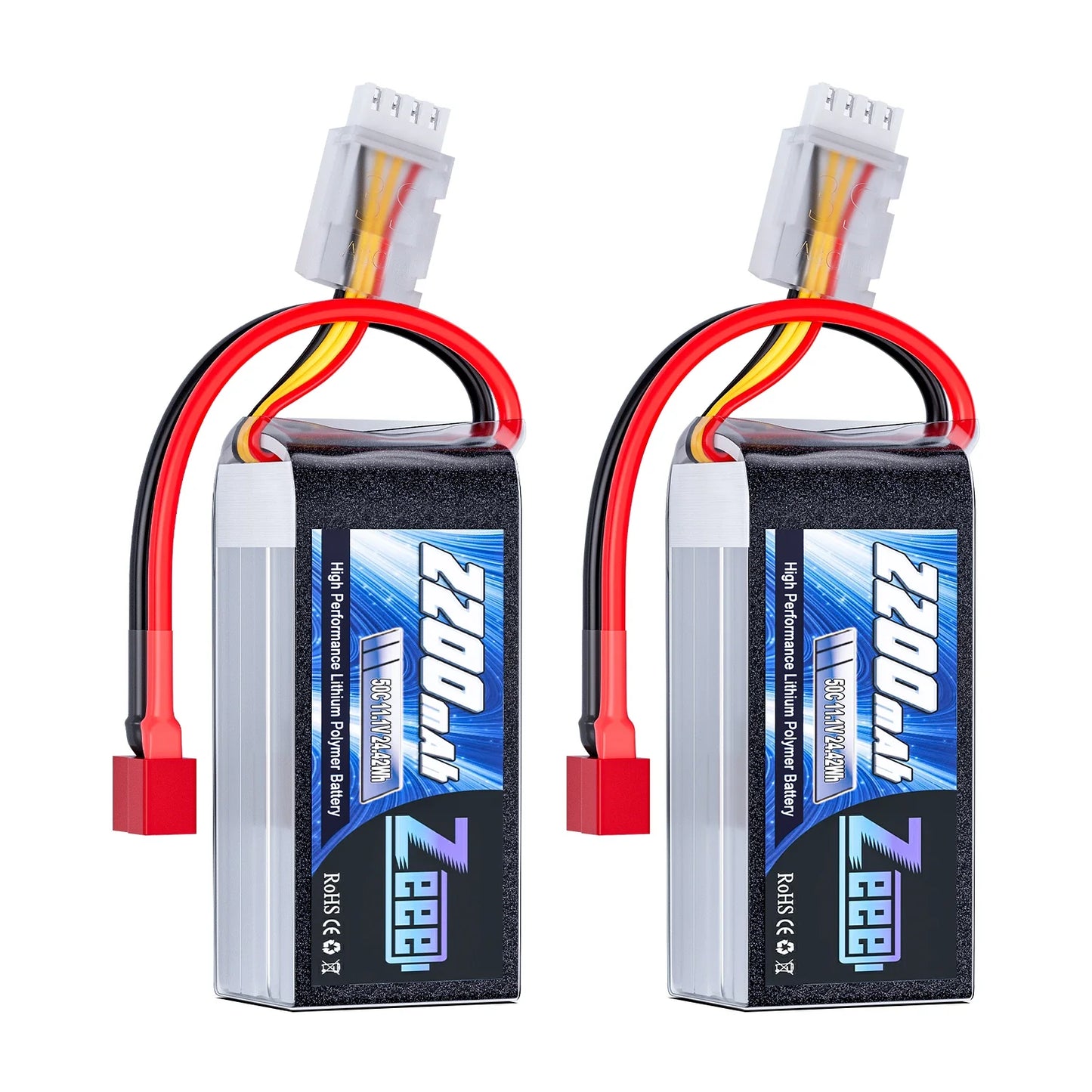 2PCS Zeee 3S 2200mAh 11.1V LiPo Battery – Shorty RC Battery with T/XT60 Plug for Cars, Drones & FPV Models