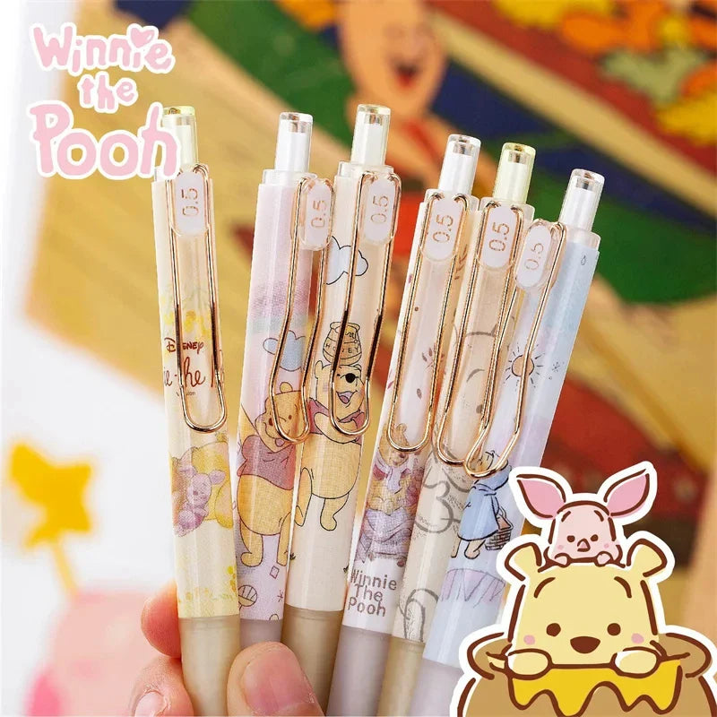 Anime Winnie the Pooh Gel Pen – 0.5mm Black Ink, Kawaii Student Stationery & Kids Gift
