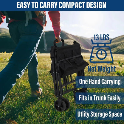Outdoor Camping Handcart – Foldable Wheels for Easy One-Hand Operation, Portable Cargo Transport for Hiking & Adventures