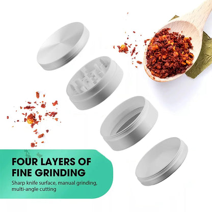 White Ceramic Coating Spice Grinder – 4-Layer 63mm (2.5") Nonstick Metal Herb Grinder