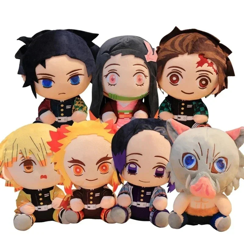 20cm Demon Slayer Plush Dolls — Kamado Tanjirou, Nezuko, Zenitsu & Kyoujurou Anime Toys | Kids Gifts from Kimetsu No Yaiba