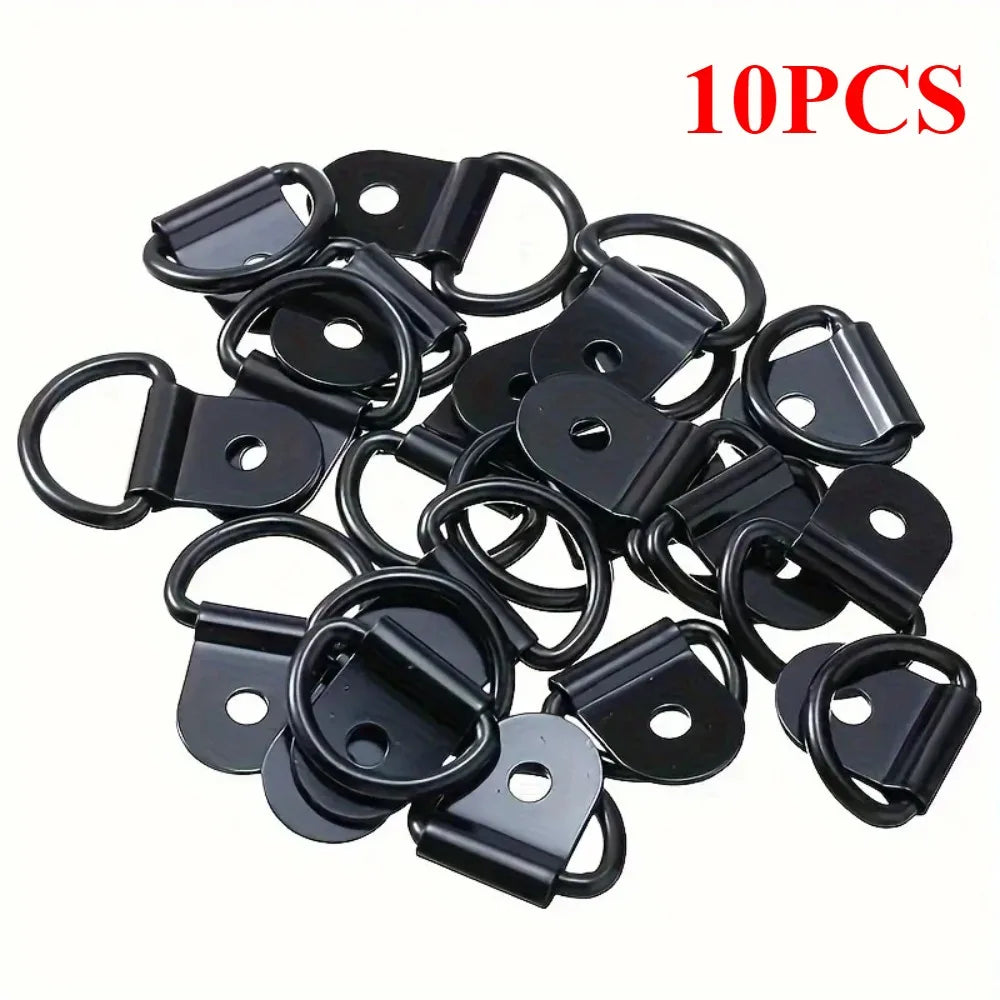 10Pcs D-Rings Tie Down Anchors - Stainless Steel Lashing Rings for Car, Boat, Cargo Trailer, RV & Van Load Securing
