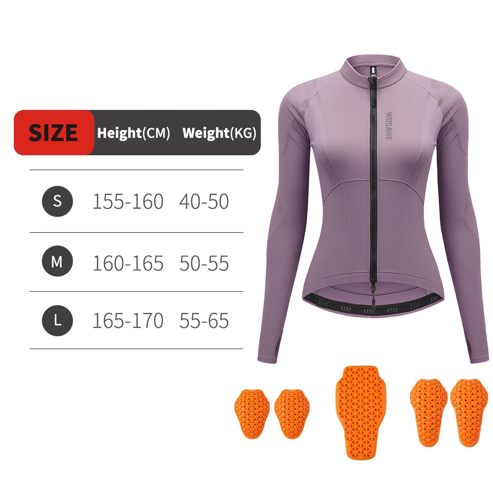 WOSAWE Women’s Motorcycle Jacket — CE Certified Body Armor, Summer Motocross & Downhill Riding Gear with Reflective Protection