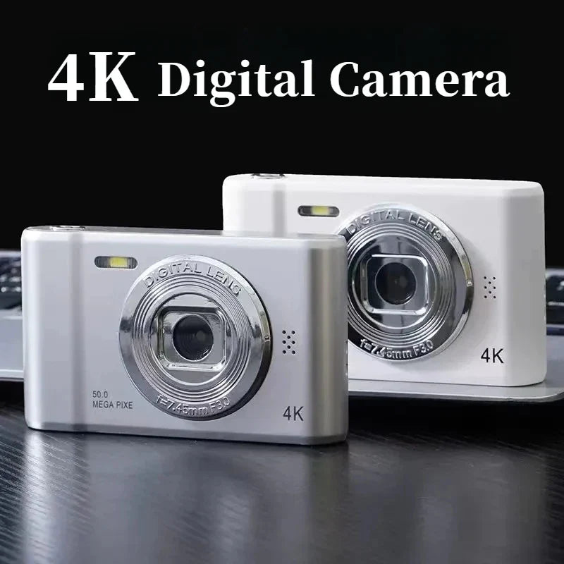 4K Digital Camera – 50MP Travel Selfie Camera with HD Zoom, 2.4-inch Screen, Mini Retro Cam for Kids & Beginners