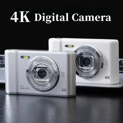 4K Digital Camera – 50MP Travel Selfie Camera with HD Zoom, 2.4-inch Screen, Mini Retro Cam for Kids & Beginners