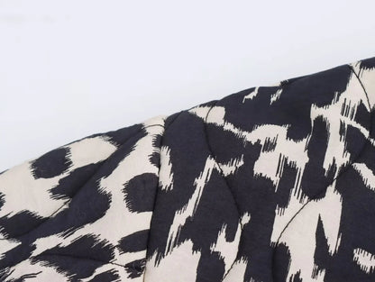 2024 Autumn Women's Snake Skin Printed Jacket – European & American Style, Fashion Button Long Sleeve Coat