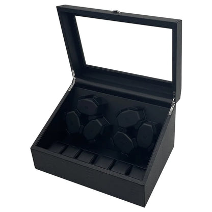 Watch Winder Box – Quiet Motor, USB LED, PU Leather, Variable Speed for Automatic Watches