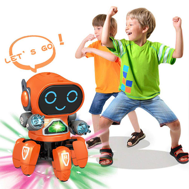 Dance Music Robot Octopus Toy – 6-Claw Spider Vehicle Robot with Lights & Sound, Early Education Birthday Gift for Kids