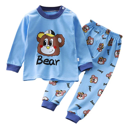 Cute Cartoon Unicorn Kids Pajama Set – Soft, Warm & Durable Unisex Sleepwear for Autumn Everyday Wear