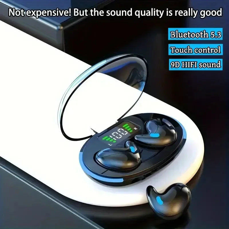X55 Mini Wireless Earbuds - Bluetooth Headphones with Noise Reduction, HiFi Stereo Sound for Sports, Gaming & Sleep