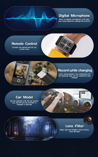 SJCAM C300 4K Action Camera – 30FPS Pocket Sports Cam with 6-Axis GYRO Stabilization, Long Battery, 5G WiFi, and Remote Control