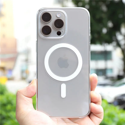 Original Animation Magnetic Case for iPhone 12-16 Pro Max — Transparent Hard PC Cover with MagSafe
