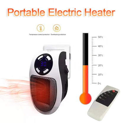 Winter Bliss: Portable Wall Plug-in Heater - 500W of Cozy Radiance with Remote Control Magic!