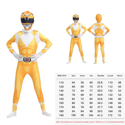 Samurai Ranger Cosplay Costume Set - Superhero Jumpsuit & Mask for Halloween and Birthday Parties