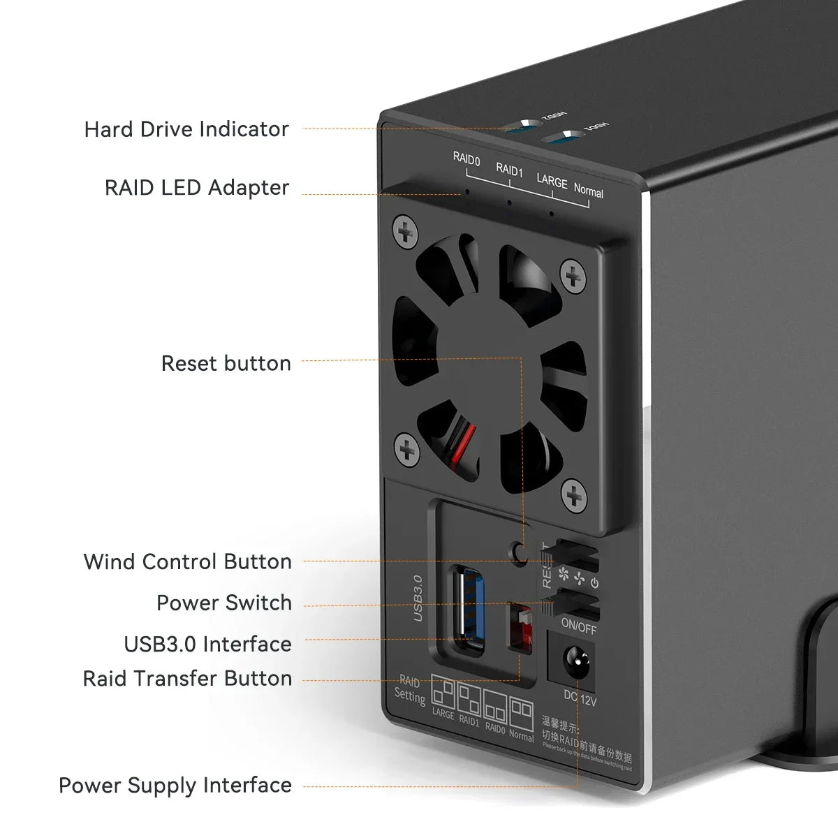 MAIWO 3.5 Inch HDD Case – Dual Bay SATA RAID Storage Enclosure & Docking Station for 2.5/3.5 Inch External Hard Drives
