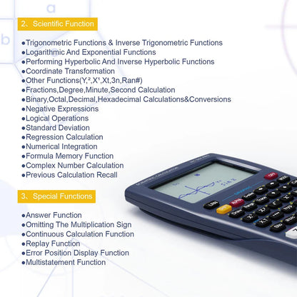 NEWYES 36X Pro Scientific Graphing Calculator – Multi-Function Graphic Science Calculator for Middle & High School Students (Blue)
