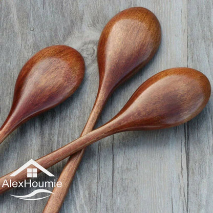 6-Piece Bamboo Wooden Spoon Set – 9” Korean Style Natural Wood Spoons for Soup, Cooking & Mixing