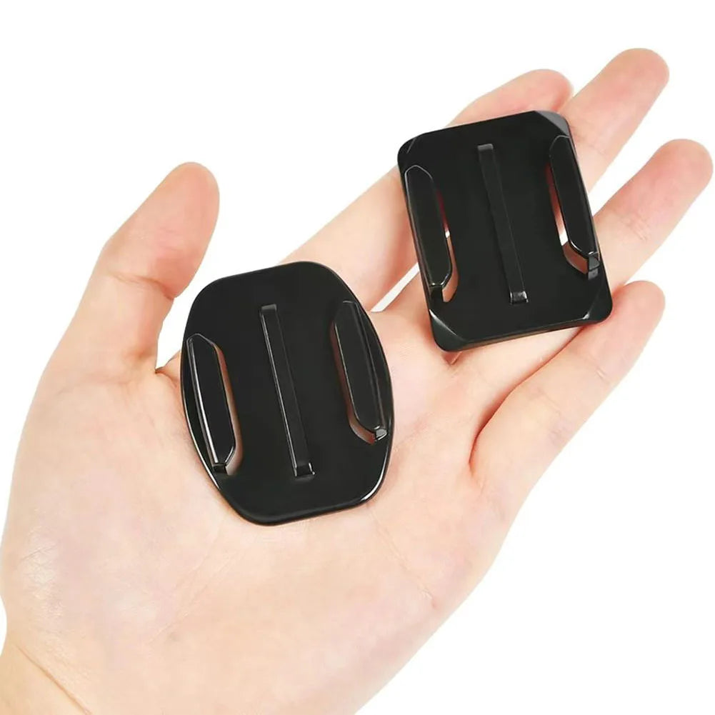 Helmet Adhesive Mount Kit for GoPro, Insta360, DJI – Flat & Curved Mounts with Adjustable Pivot Arm