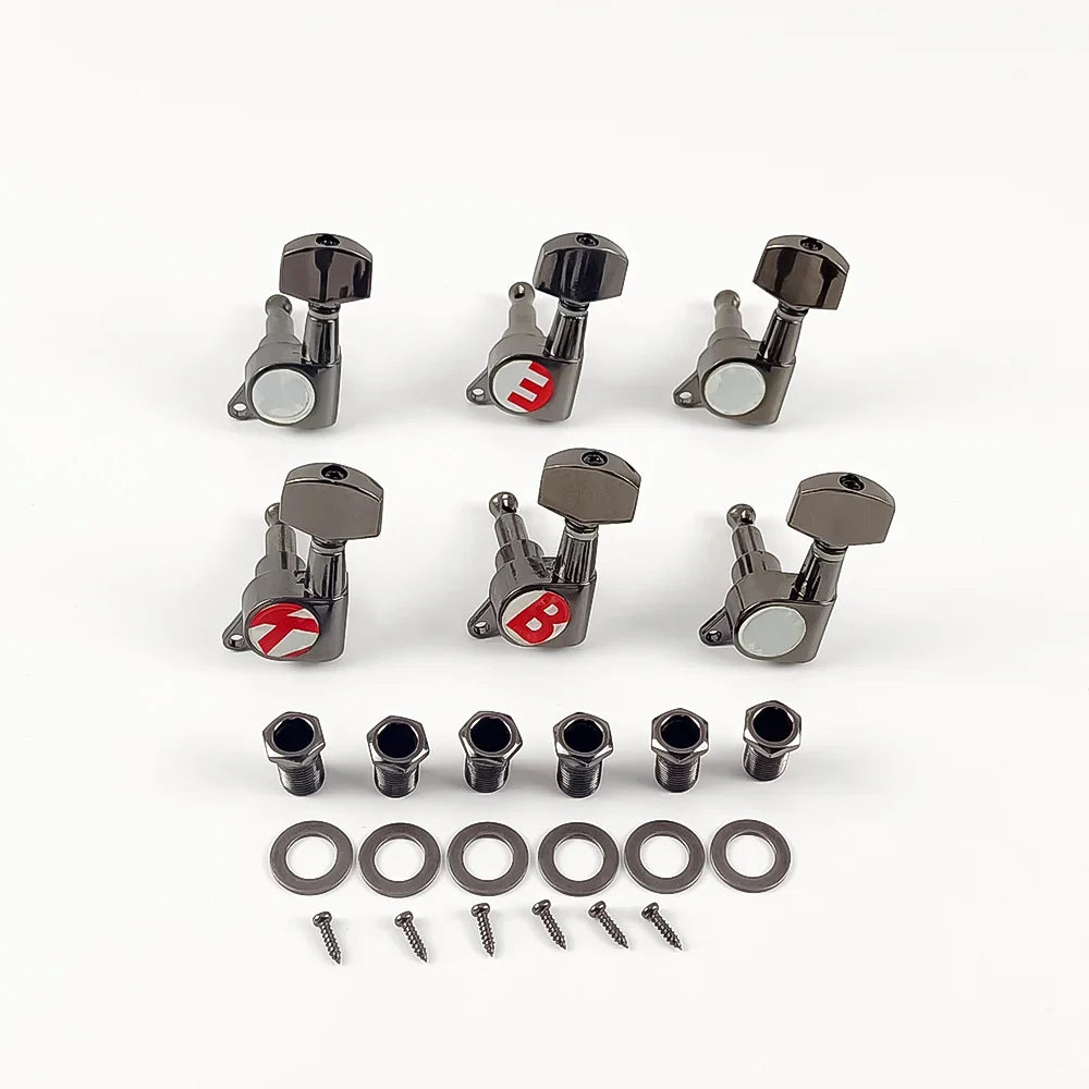 6PCS Locking Guitar Tuning Pegs – 3L3R String Tuners for Acoustic Guitar with Machine Head Knobs
