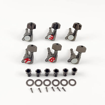 6PCS Locking Guitar Tuning Pegs – 3L3R String Tuners for Acoustic Guitar with Machine Head Knobs