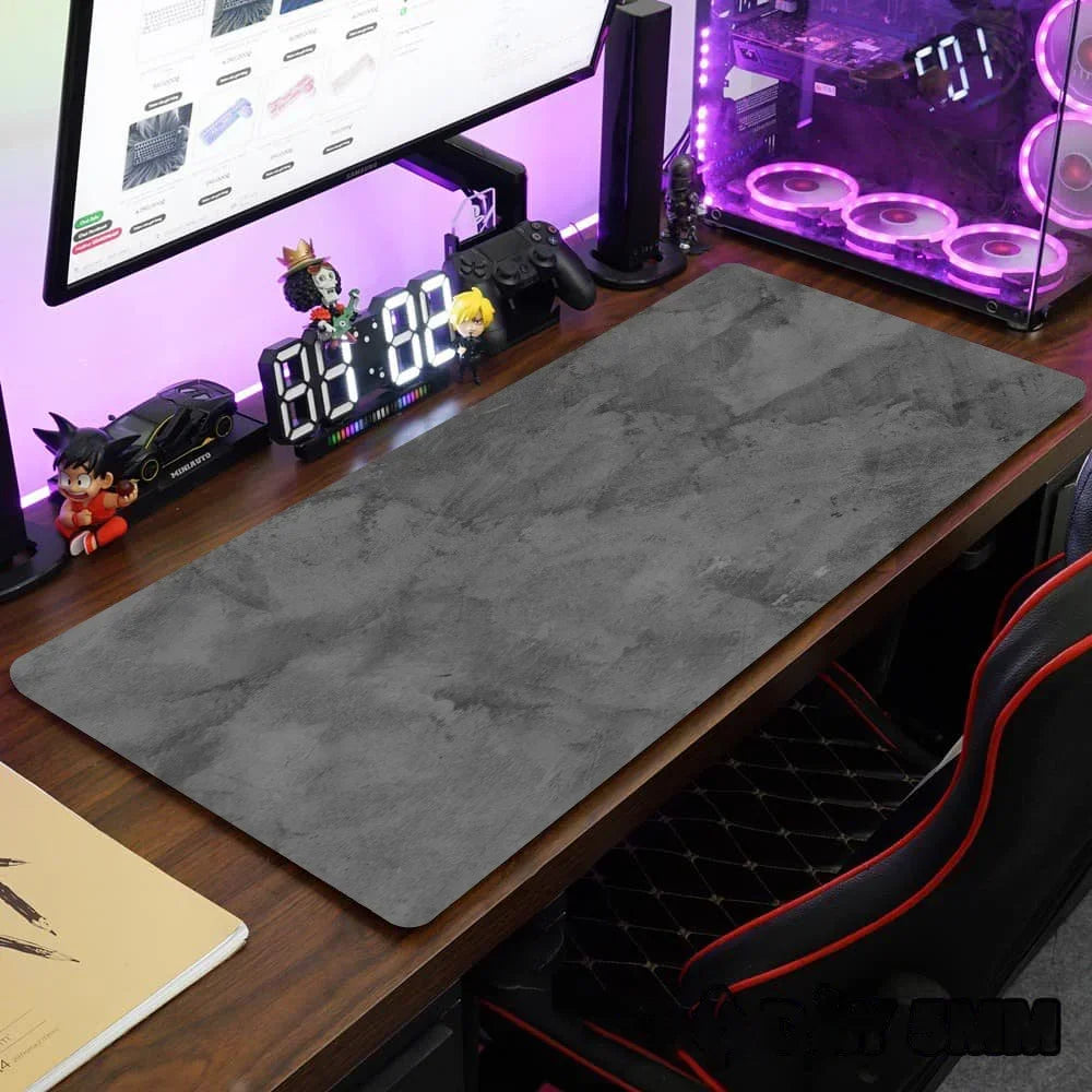 900x400mm XXL Large Desk Mouse Pad – Grey Gaming Keyboard Mat with Overlock Edge, Anti-Slip Computer Desk Mat Accessories