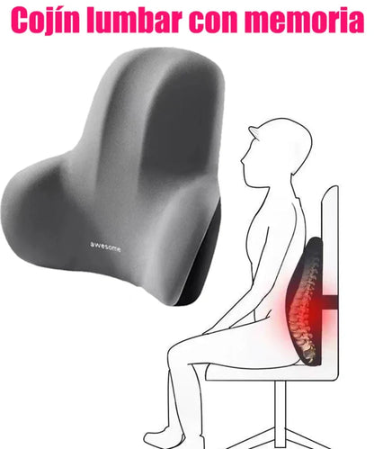 Memory Foam Lumbar Support Cushion – Back Pain Relief Pillow for Car, Office, Gaming Chairs & Postpartum Waist Support