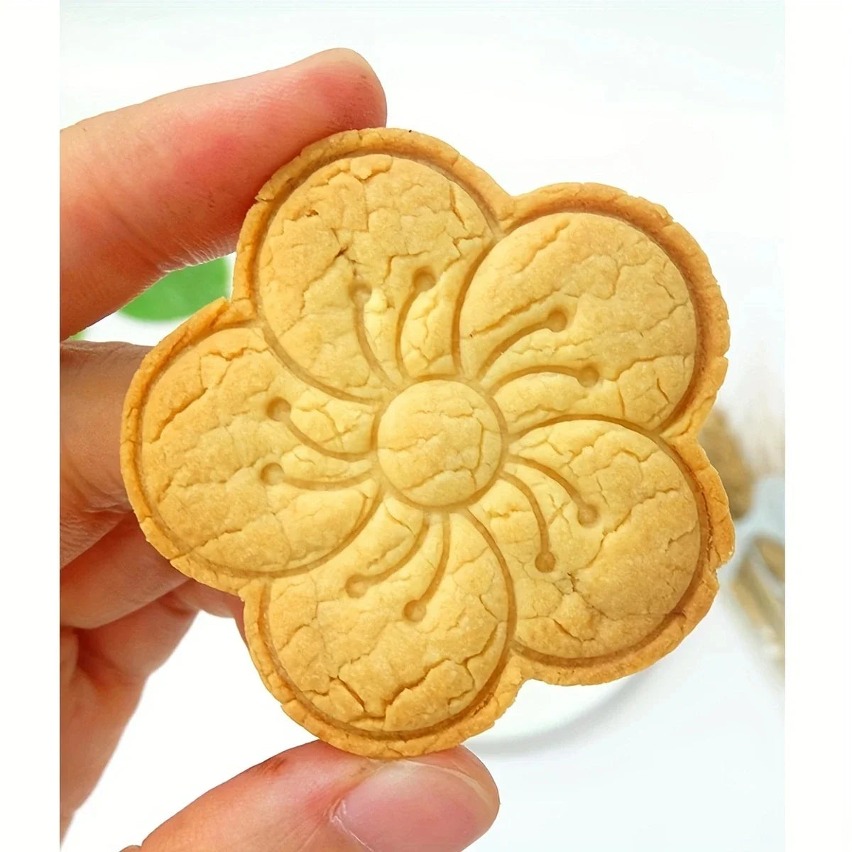 Set of 8 Cartoon Flowers Cookies Cutters - Plastic Pressable Biscuit Mold and Cookie Stamp for Kitchen Baking and Pastry Decoration