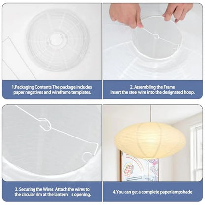 2PCS White Oval Paper Lantern Lampshades - Foldable Hanging Ceiling Light Decor for Home