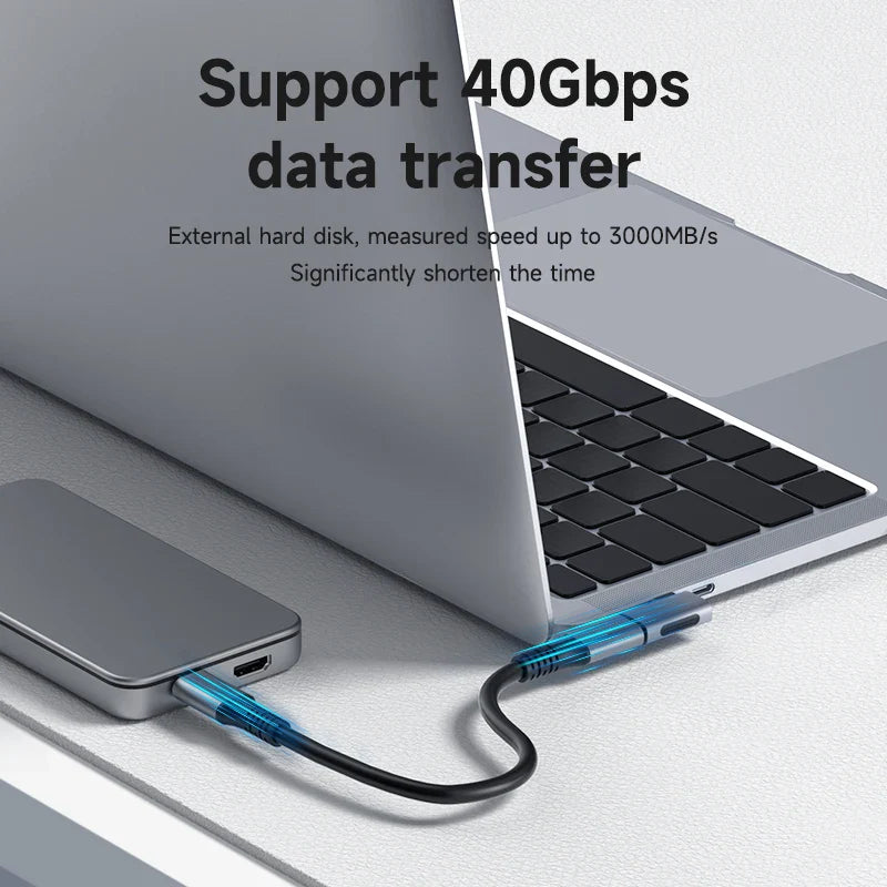Hagibis 240W USB-C to USB-C Adapter — 40Gbps 8K 60Hz USB4 Converter, 90° for Thunderbolt 4/3, MacBook, iPhone 16 Pro & Tablet