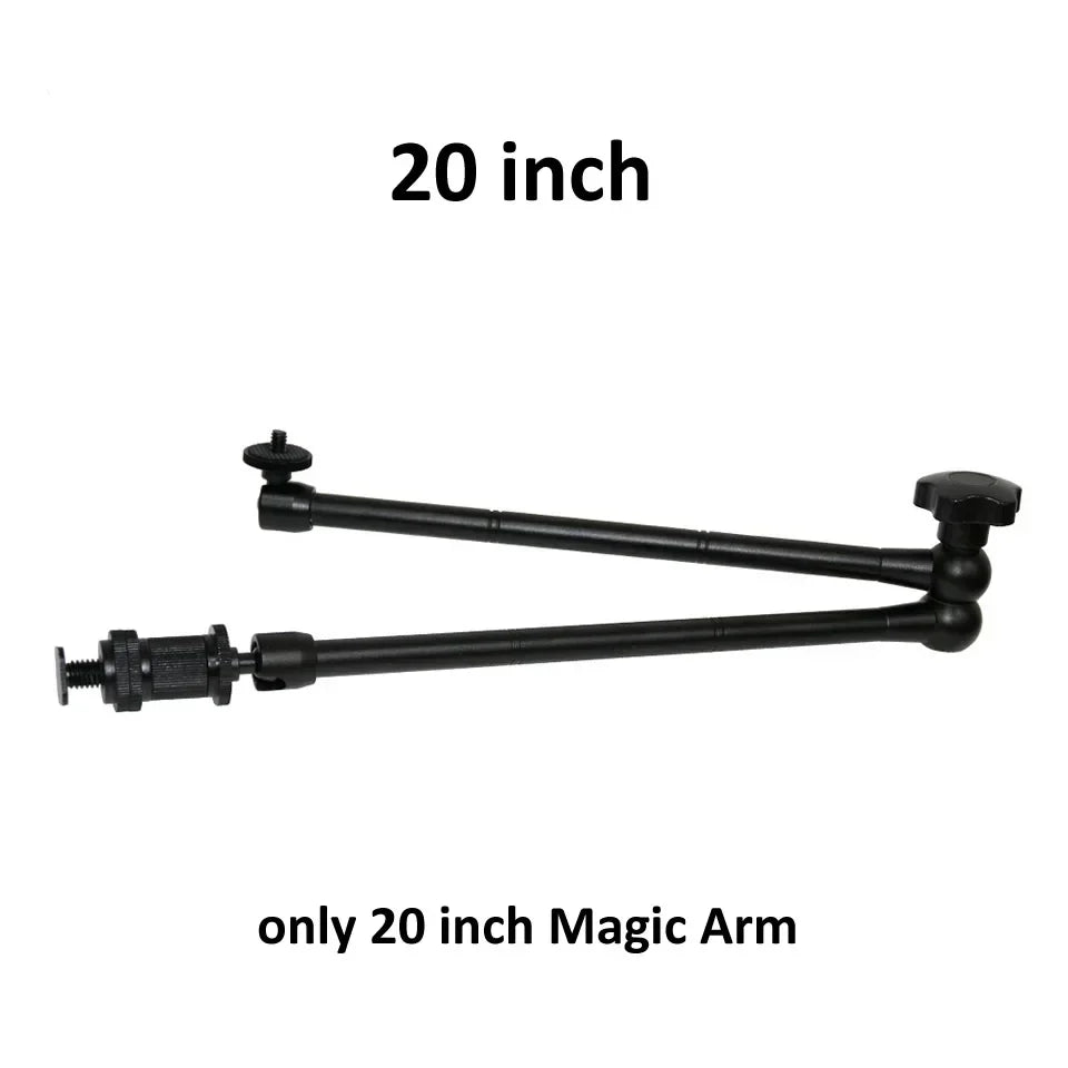 7/11/20 Inch Metal Articulating Magic Arm – Super Clamp Stand for DSLR Camera & Photo Studio Accessories