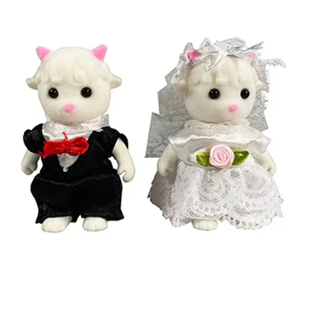 Simulation Forest Rabbit Family Playset – Mini DIY Rabbit & Bear Figure Toys for Kids Gifts