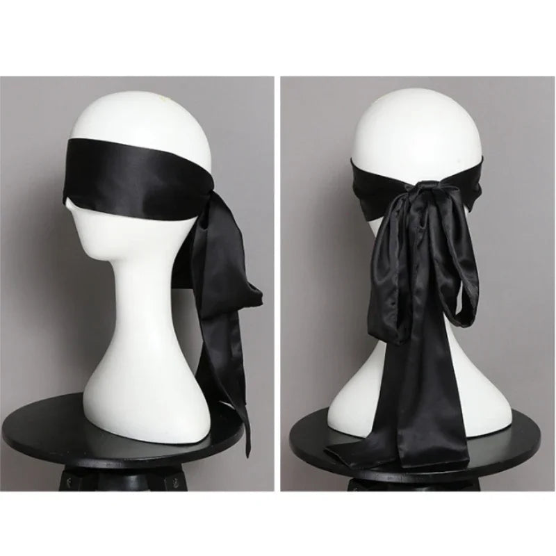 Silk Eye Sleep Mask — Satin Ribbon Blindfold, Cute & Sexy Eye Cover for Women, High-Quality Gift Surprise