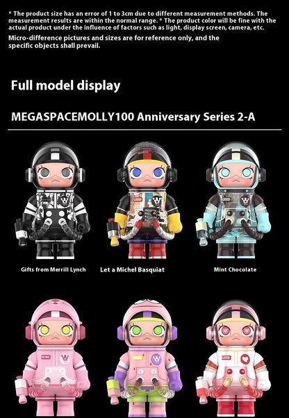 Popmart Mega Collection Space Molly 2.0 Blind Box – 100% Anniversary Replica Guess Package Collectible Figures