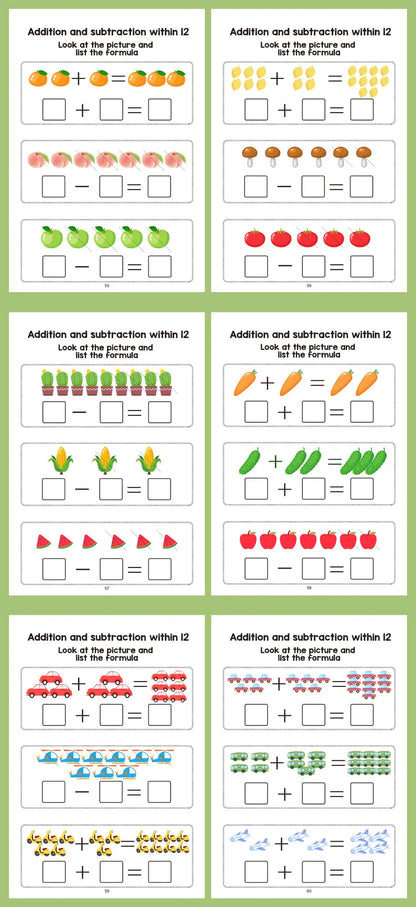 Interactive Math Workbook for Kids – Counting, Addition & Subtraction Within 10, Number Relationships & Visual Learning for Preschool, First Grade, Home & Classroom Use