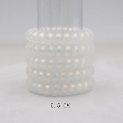 5Pcs Matte Spiral Hair Bands - Fashion Telephone Wire Elastic Hair Ties Stretchable Cord Rubber Bands for Women & Girls