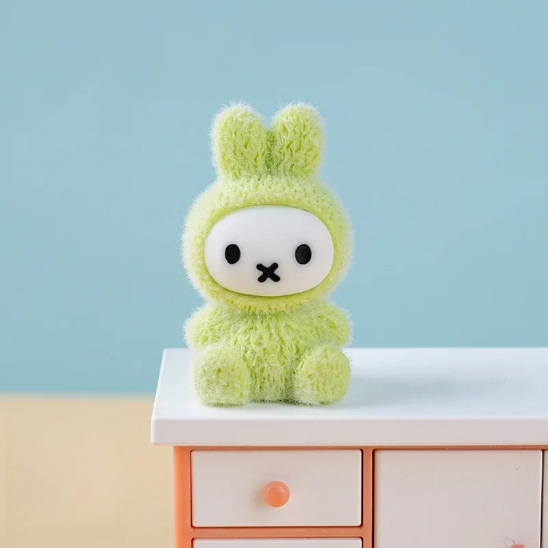 Cute Flocked Sitting Figurine Blind Box - Trendy Toy Keychain Desktop Accessory Birthday Gift