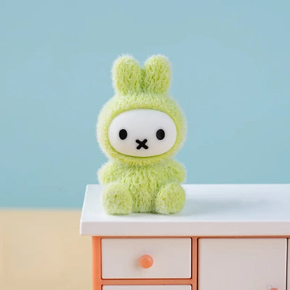 Cute Flocked Sitting Figurine Blind Box - Trendy Toy Keychain Desktop Accessory Birthday Gift