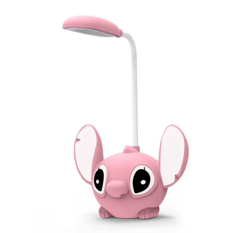 LED Lilo & Stitch Desk Lamp with USB Recharge, Foldable Night Light & Pencil Sharpener – Cute Desk Light Gift