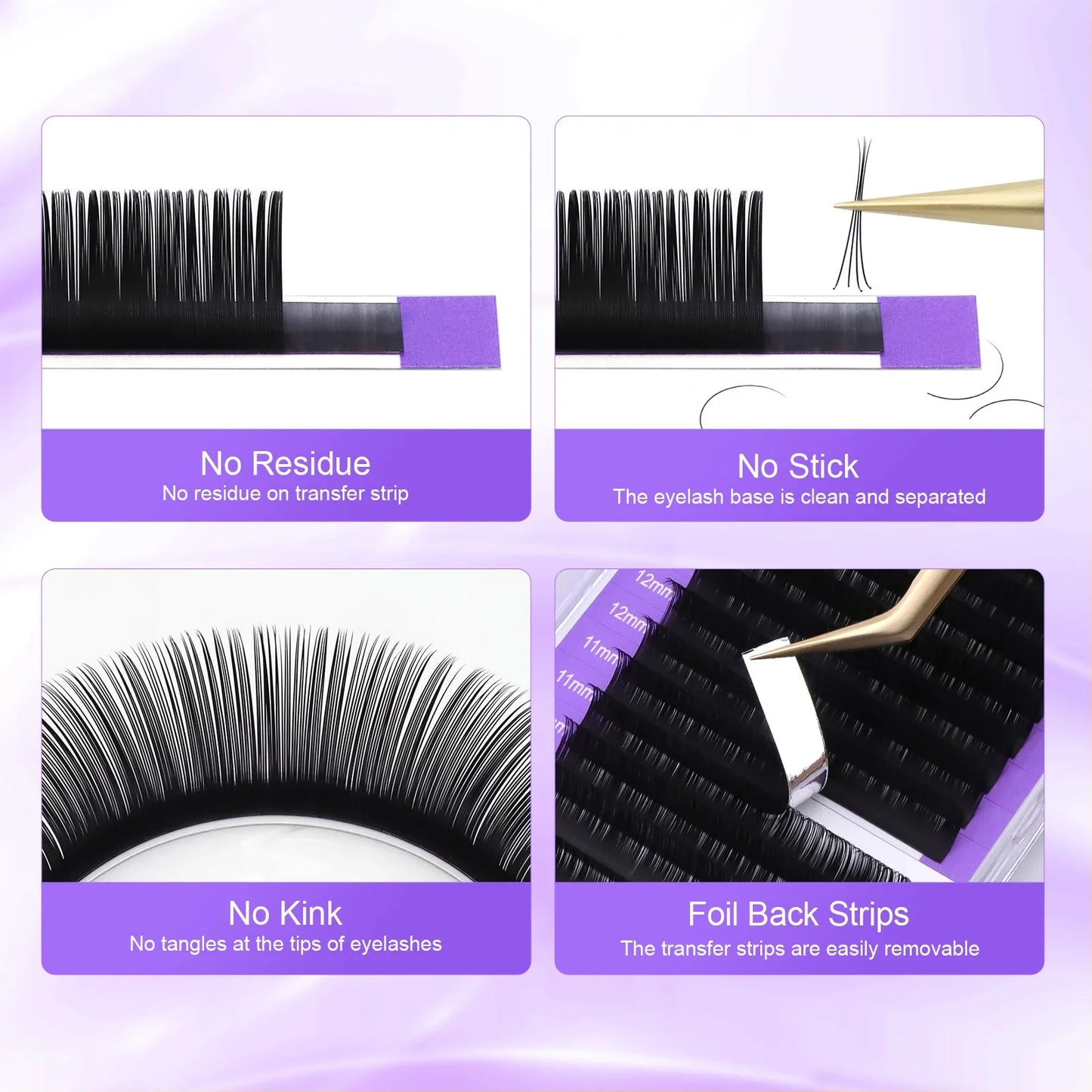 NAGARAKU Eyelash Extension Set – 6 Cases Faux Mink Individual Lashes in C, D, CC, DD Curl Artificial False Eyelashes