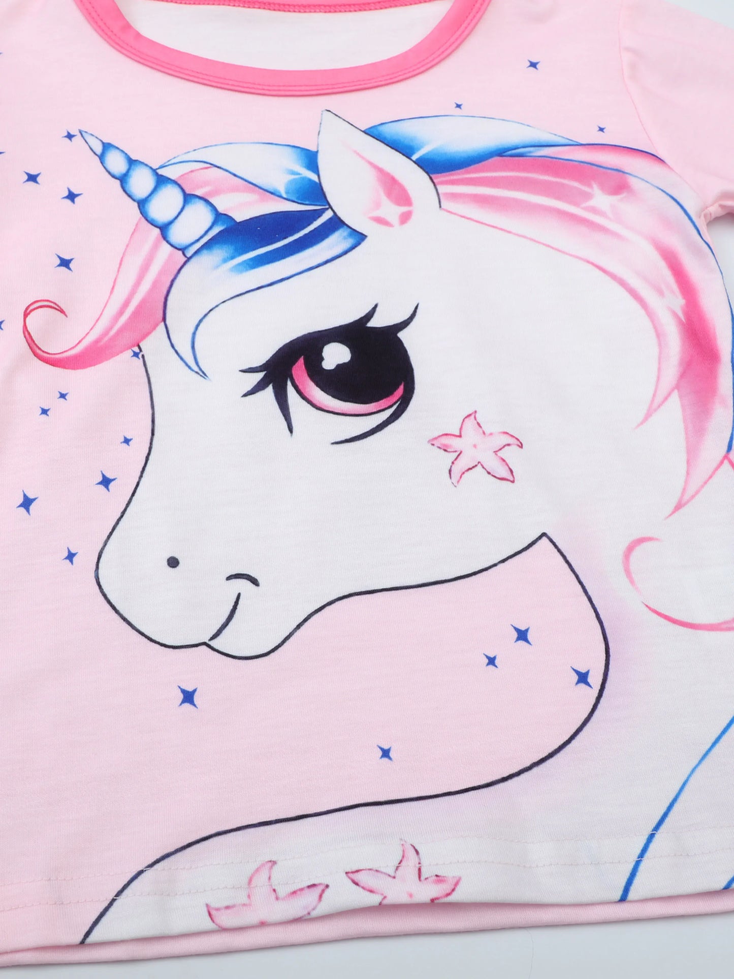 Girls Unicorn Cartoon Pajama Set – Long Sleeve Two-Piece Sleepwear for Kids