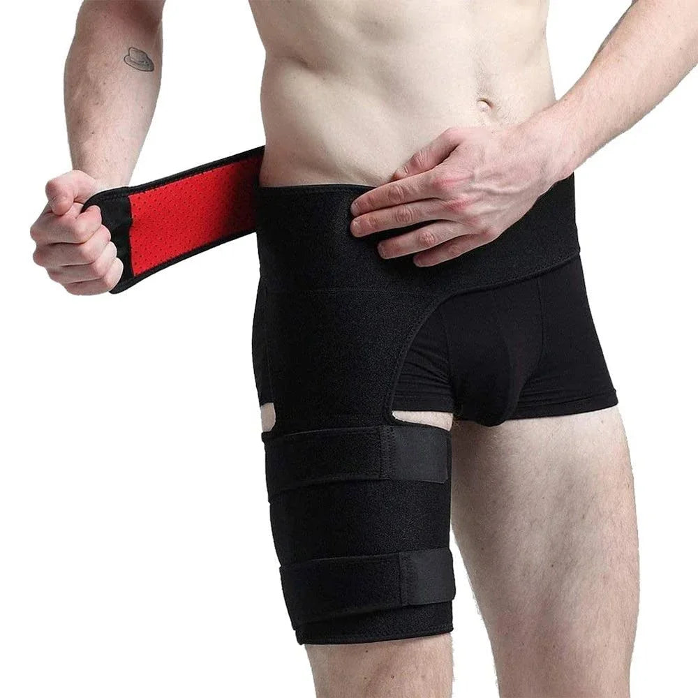 Hip Brace Thigh Compression Sleeve – Groin & Hamstring Support Wrap for Sciatica, Quad Strains & Hip Pain Relief