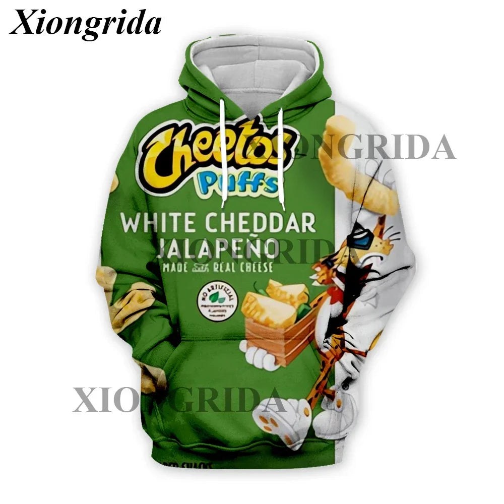 Novelty Hot Cheetos 3D Printed Hoodie — Unisex Harajuku Sweatshirt Pullover S-5XL