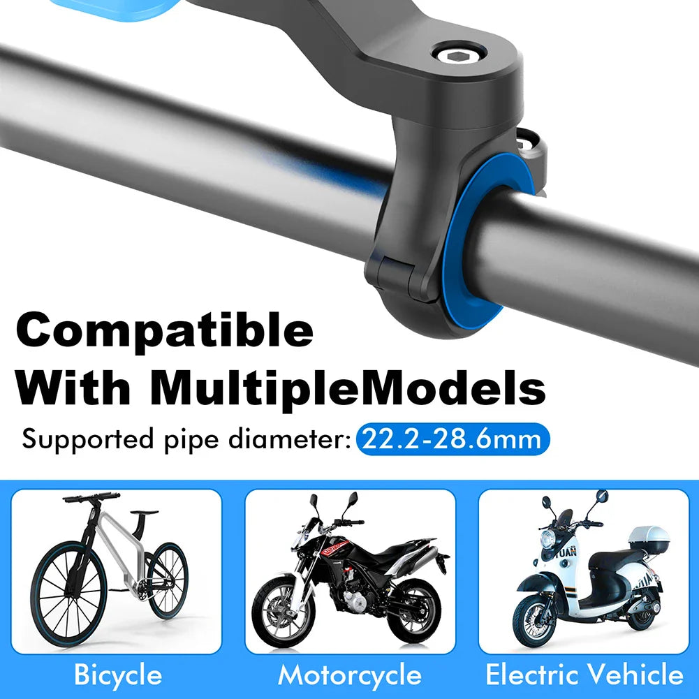 QUAD-LOCK Motorcycle & Bike Phone Holder — 360° Rotatable Navigation Stand with Secure Mount Bracket