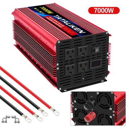 Pure Sine Wave Inverter 5000–10000W – 12V DC to 110V AC Portable Solar & Car Power Converter