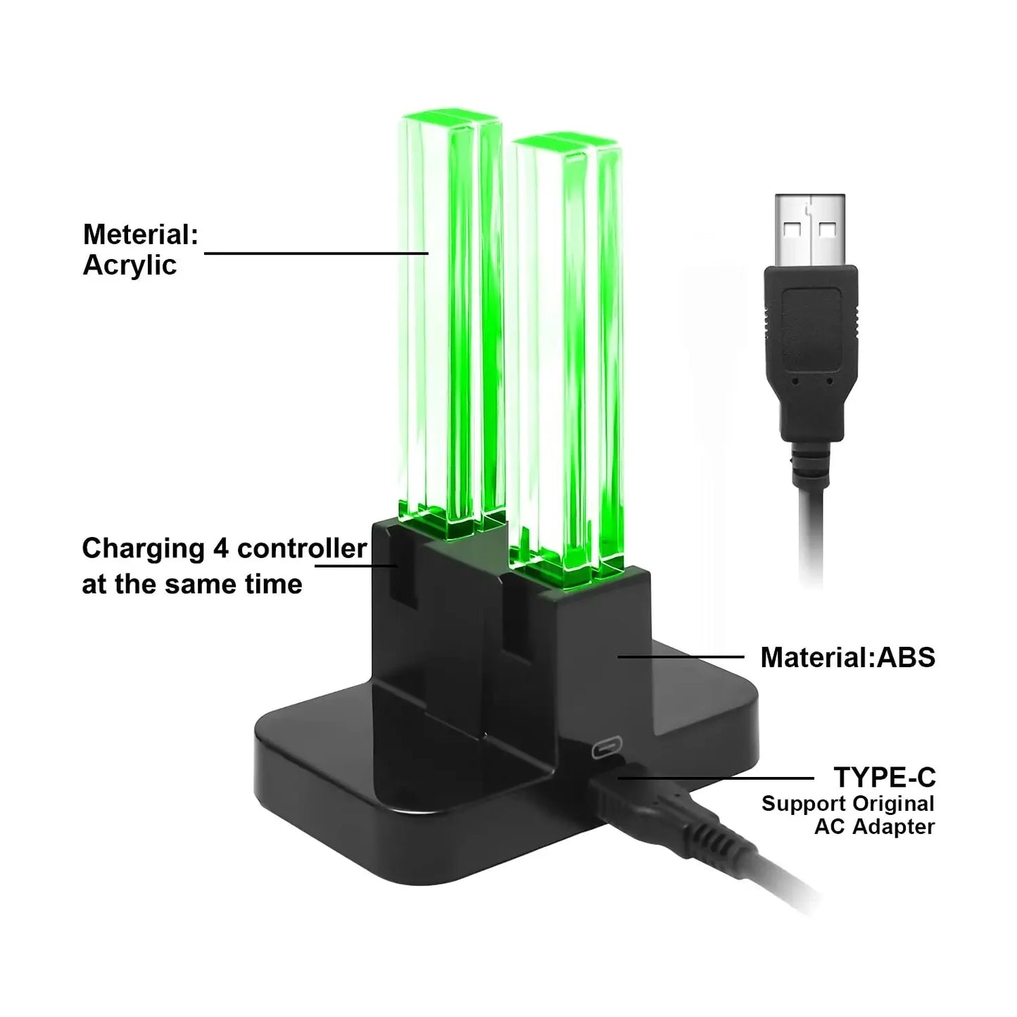 DOBE Charging Dock for Switch Joy-Con & OLED Model Controllers, with Lamppost LED Indication, Model TNS-875