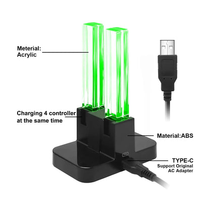 DOBE Charging Dock for Switch Joy-Con & OLED Model Controllers, with Lamppost LED Indication, Model TNS-875