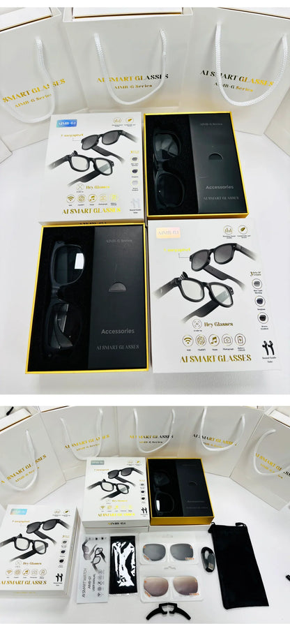 500W AI Smart Camera Sunglasses 3-in-1 Lens HD1080P ChatGPT Voice Control WiFi Bluetooth Intelligent Glasses