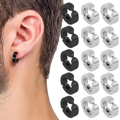 Non-Piercing Hoop Ear Cuff Earrings - Gothic Punk Clip-On Fashion Jewelry for Men & Women